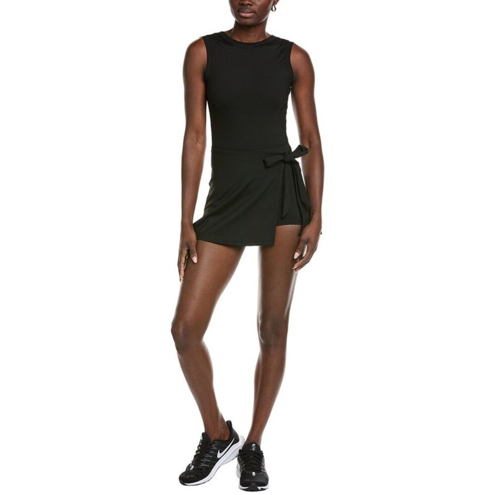 Marion Womens  Tie Front Tennis Mini Dress, Black